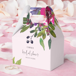 Caja Para Regalos Elegant Floral Watercolor Bridal Shower Favor Box