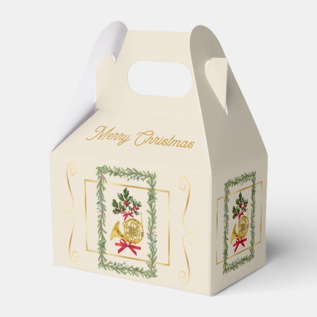 Caja Para Regalos Elegant French Horn Christmas Irish Cream (Front Side)