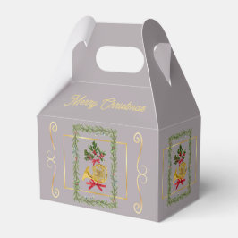 Caja Para Regalos Elegant French Horn Christmas Taupe Favor Boxes