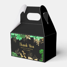 Caja Para Regalos Elegant Green and Gold Flowers Birthday Party