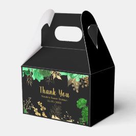 Caja Para Regalos Elegant Green and Gold Flowers Sweet Sixteen