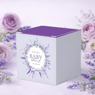 Caja Para Regalos Elegant Lavender Floral Baby Shower purple