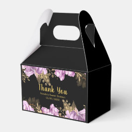 Caja Para Regalos Elegant Lilac and Gold Flowers Sweet Sixteen