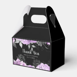 Caja Para Regalos Elegant Lilac and Silver Flowers Birthday Party