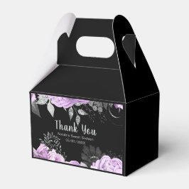 Caja Para Regalos Elegant Lilac and Silver Flowers Sweet Sixteen