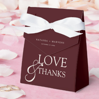 Caja Para Regalos Elegant Modern Burgundy & Ivory Wedding Thank You