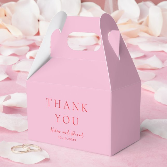 Caja Para Regalos Elegant Pink and Red Classic Wedding (Boda)