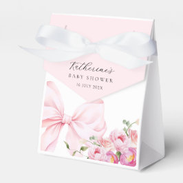 Caja Para Regalos  Elegant Pink Bow Floral Baby Shower