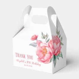 Caja Para Regalos Elegant Pink Peony Botanical Birthday 