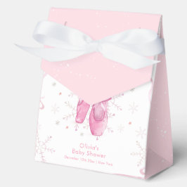 Caja Para Regalos Elegant Pink Snowflake Ballerina Girl Baby Shower 