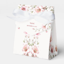 Caja Para Regalos Elegant Pink White Floral Favor Box
