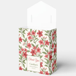 Caja Para Regalos Elegant Red Floral Botanical Adoption Shower