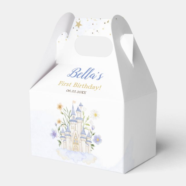 Caja Para Regalos Elegant Royal Princess Castle Birthday Party  (Front Side)