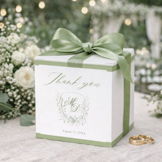 Caja Para Regalos Elegant Sage Green Botanical Wedding 