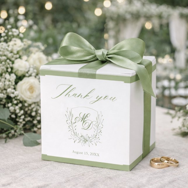 Caja Para Regalos Elegant Sage Green Botanical Wedding  (Subido por el creador)