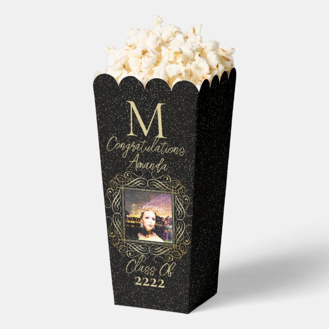 Caja Para Regalos Elegant Scroll + Gold Dots Congratulation Class of (apareció)