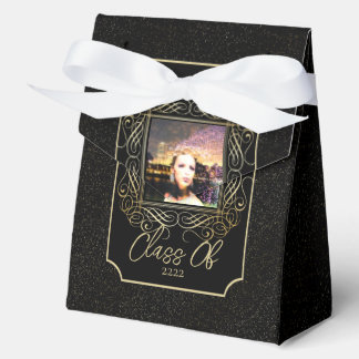 Caja Para Regalos Elegant Scroll + Gold Dots Congratulation Class of