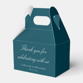 Caja Para Regalos Elegant Teal Script Wedding Custom Thank You 