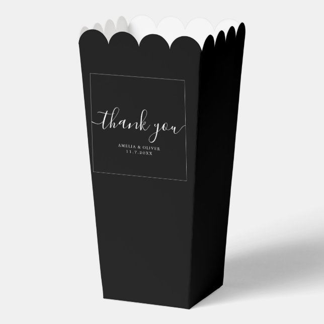 Caja Para Regalos Elegant Timeless Wedding Thank You | Personalized  (Anverso)