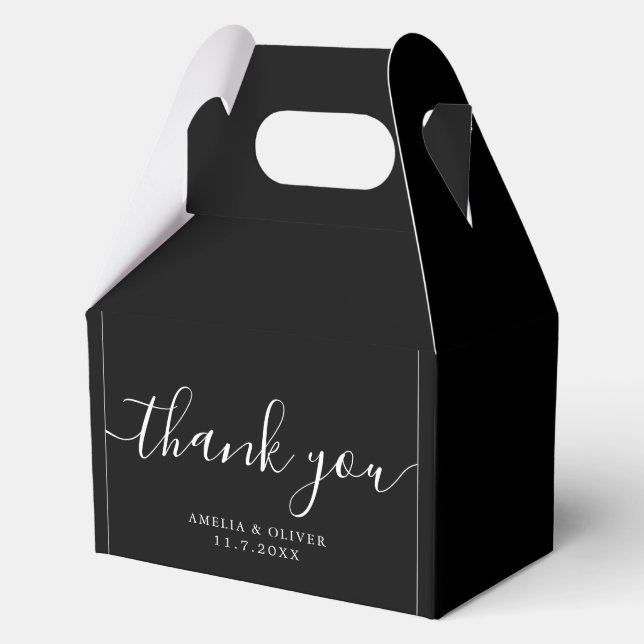 Caja Para Regalos Elegant Timeless Wedding Thank You | Personalized  (Anverso)