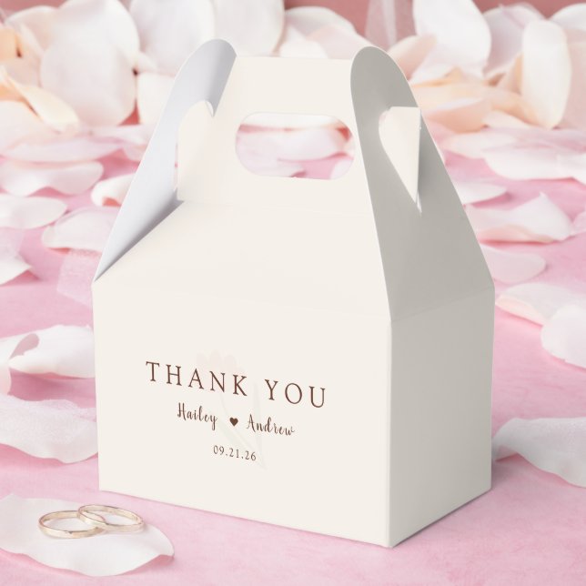 Caja Para Regalos Elegant Typography Minimal Floral Wedding (Boda)