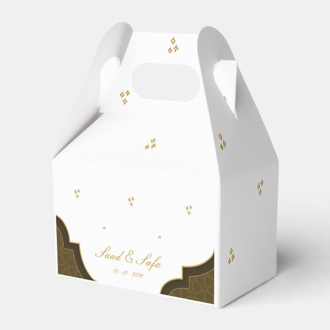 Caja Para Regalos Elegant wedding favor boxes editable (Front Side)