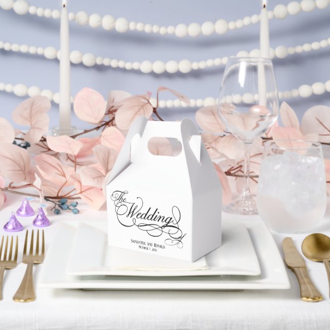 Caja Para Regalos Elegant White Calligraphy Wedding (Boda)
