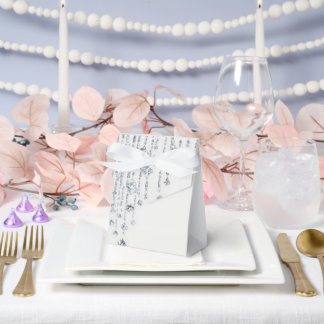 Caja Para Regalos Elegant White & Silver Wedding box favor– Floral &