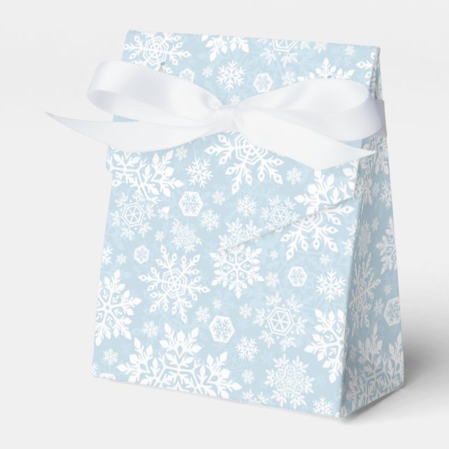 Caja Para Regalos Elegant White Snowflake (Frost Blue) (Front Side)