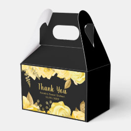Caja Para Regalos Elegant Yellow and Gold Flowers Sweet Sixteen