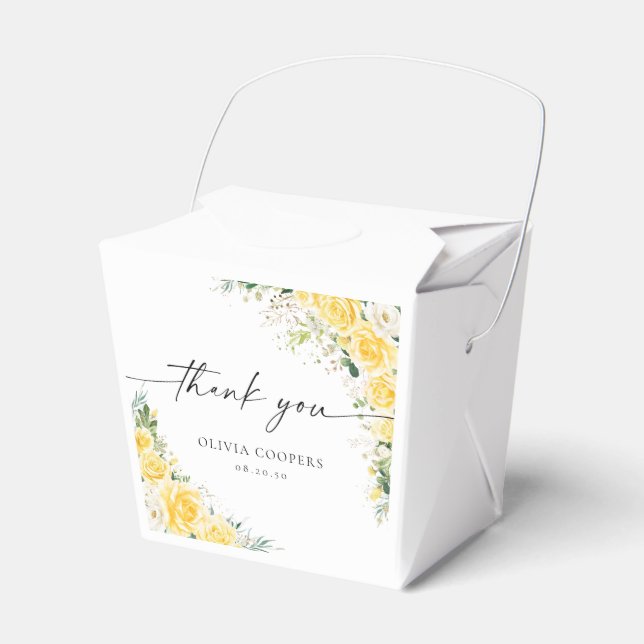 Caja Para Regalos Elegant Yellow Baby Shower Favor Box (Front Side)