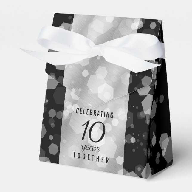 Caja Para Regalos Elegante 10° Aniversario del Boda Tin (Front Side)