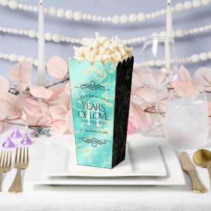 Caja Para Regalos Elegante 11º Aniversario Boda Turquesa