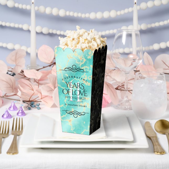 Caja Para Regalos Elegante 11º Aniversario Boda Turquesa (Boda)