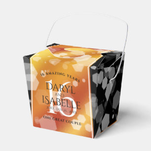 Caja Para Regalos Elegante 16º Aniversario del Boda de Topaz de Oro