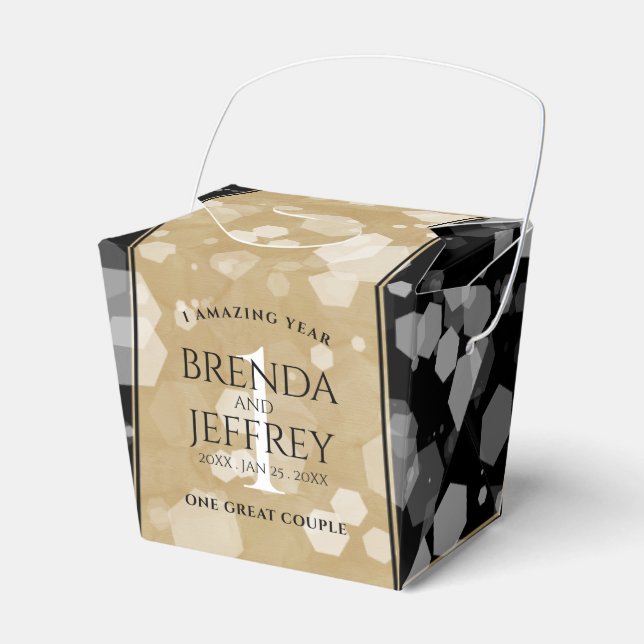 Caja Para Regalos Elegante 1er aniversario de Boda de papel (Front Side)