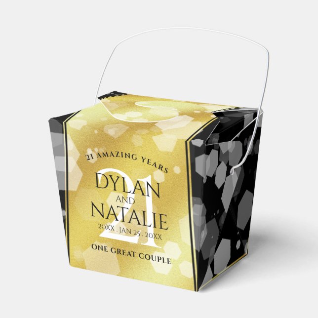 Caja Para Regalos Elegante 21° Aniversario del Boda de Brass (Front Side)