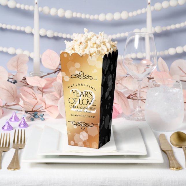 Caja Para Regalos Elegante 22° Aniversario del Boda del Cobre (Boda)