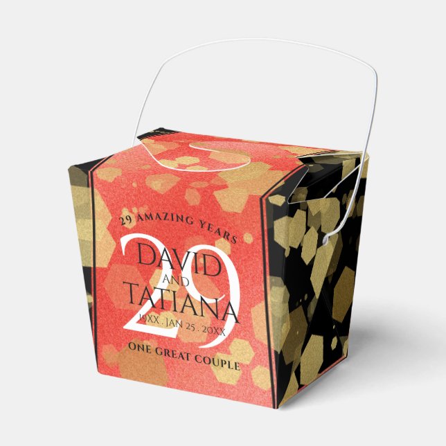 Caja Para Regalos Elegante 29° Aniversario del Boda de Garnet (Front Side)