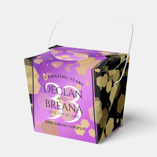 Caja Para Regalos Elegante 33° Aniversario del Boda Ametista (Front Side)