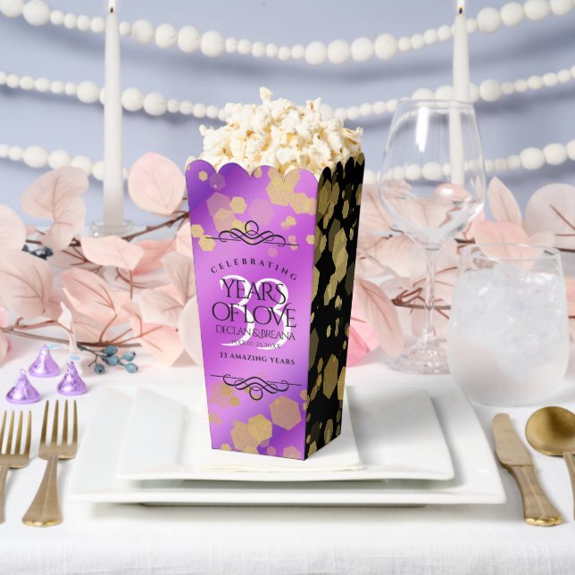 Caja Para Regalos Elegante 33° Aniversario del Boda Ametista (Boda)