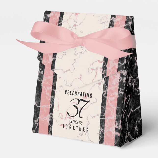 Caja Para Regalos Elegante 37° Aniversario del Boda de Alabastro (Front Side)