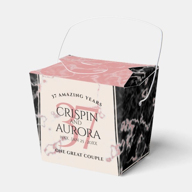 Caja Para Regalos Elegante 37° Aniversario del Boda de Alabastro (Front Side)