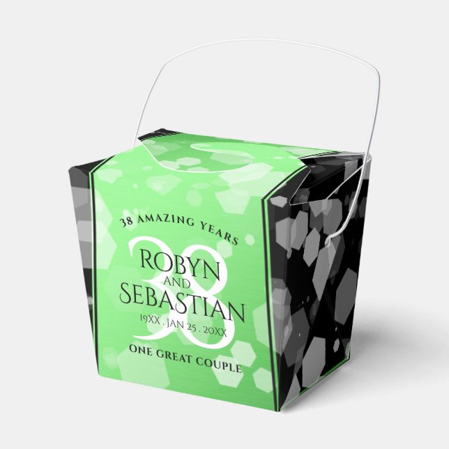 Caja Para Regalos Elegante 38° aniversario de Boda Esmeralda (Front Side)