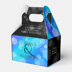 Caja Para Regalos Elegante 41° Aniversario del Boda de Topaz Azul