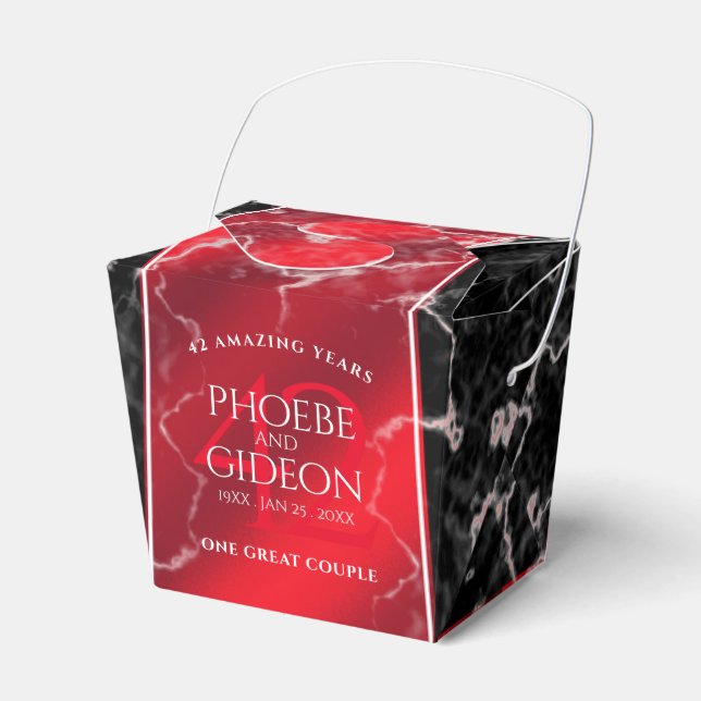 Caja Para Regalos Elegante 42° Aniversario del Boda Jasper (Front Side)