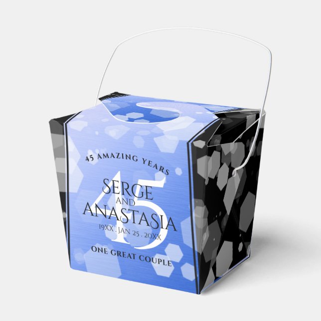 Caja Para Regalos Elegante 45° Aniversario del Boda de Sapphire (Front Side)