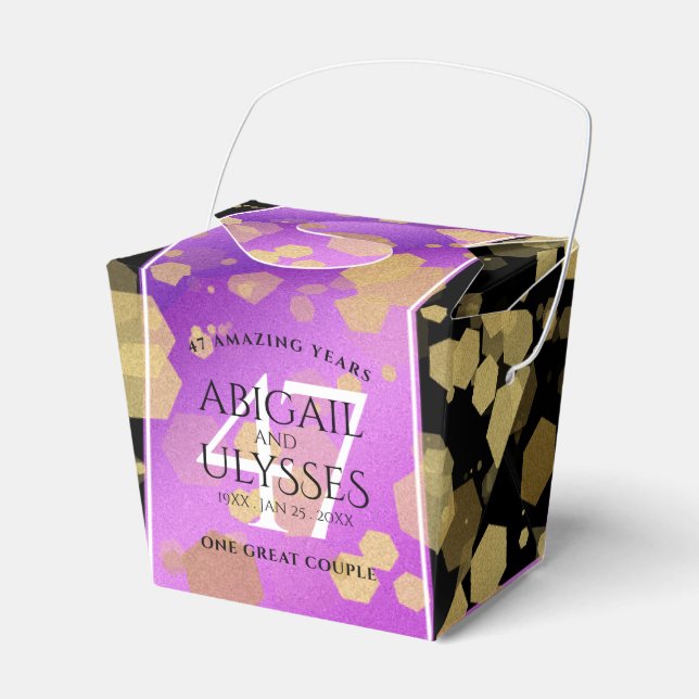 Caja Para Regalos Elegante 47° Aniversario del Boda Ametista (Front Side)