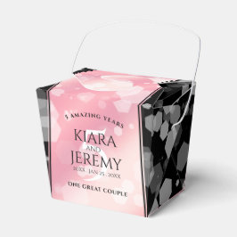 Caja Para Regalos Elegante 5º Rosa Aniversario del Boda del Cuartz