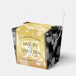 Caja Para Regalos Elegante 50º Aniversario de Bodas de Oro